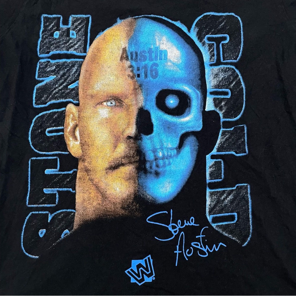 WWE Stone Cold Steve Austin Size M Black Tee (Retail $35) - Picture 2 of 4